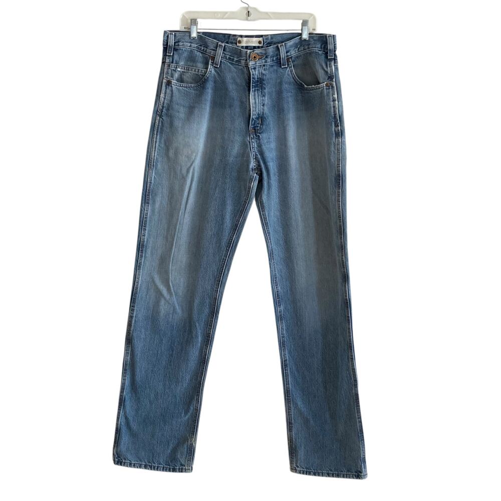 Carhartt Traditional Fit Bootcut Faded Mid Wash Western Gorpcore Jeans Sz 36x34
